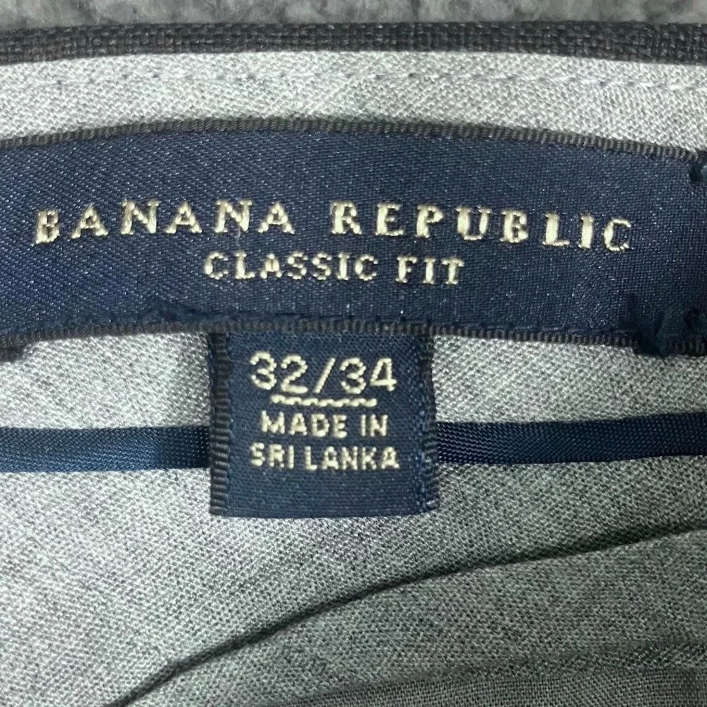 Banana Republic Classic Fit Mens 32x34 Charcoal Grey 100% Wool Dress Pants